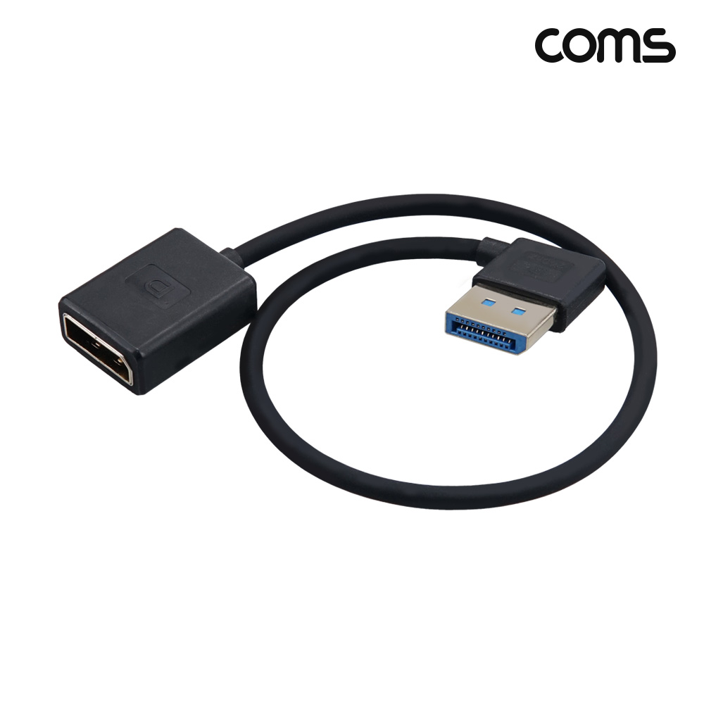Coms 디스플레이포트 연장 케이블 30cm 꺾임형 4K@240Hz 콘솔 연결시 4k@120hZ 8k@60hZ