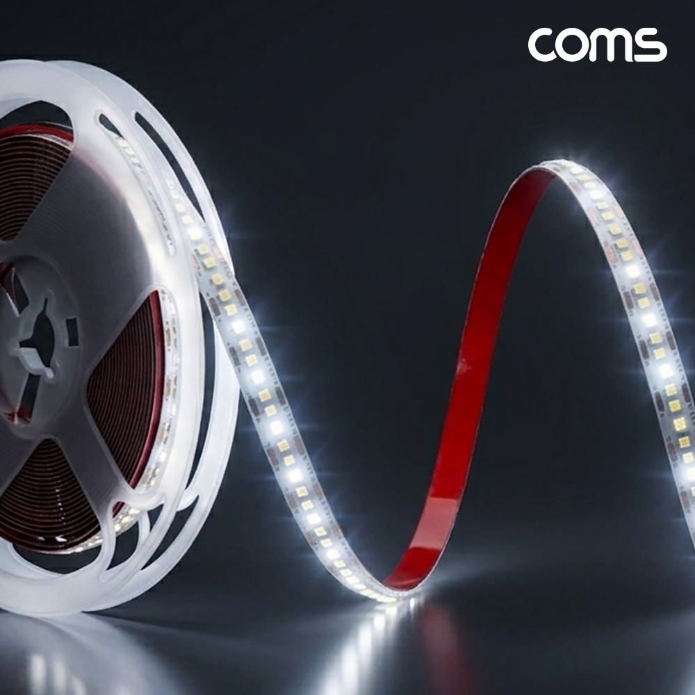 Coms LED 줄조명 슬림형 5M White 6500K DC 12V 초고휘도 슬림형 LED바 DIY 램프 다용도 리폼 기판 교체