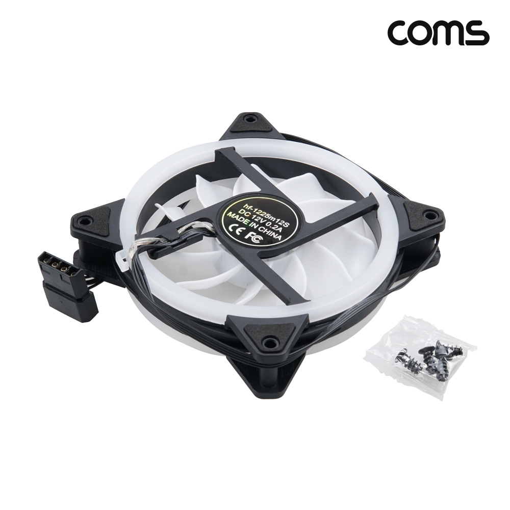 Coms 레인보우 쿨러 케이스 120mm Rainbow LED Cooler 쿨러 팬