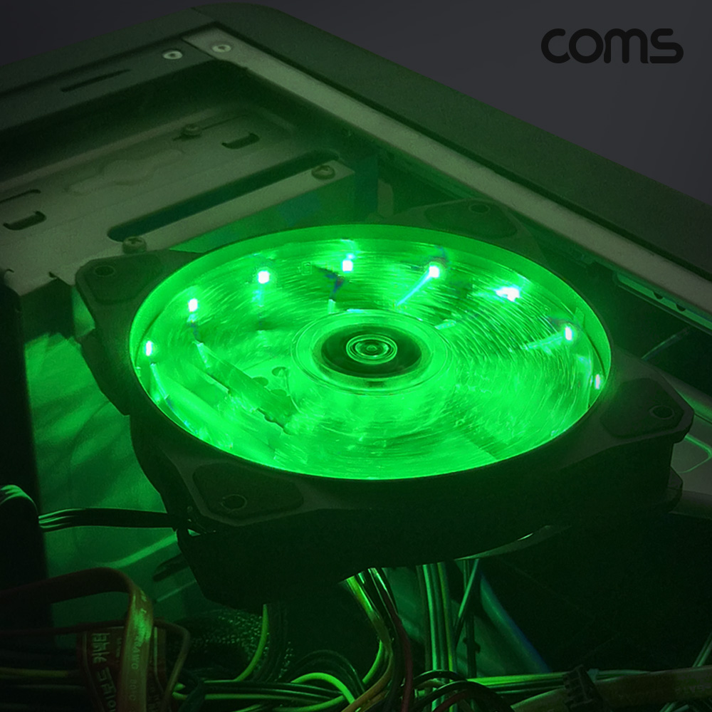Coms 그린 쿨러 케이스 120mm Green LED Cooler 쿨러 팬