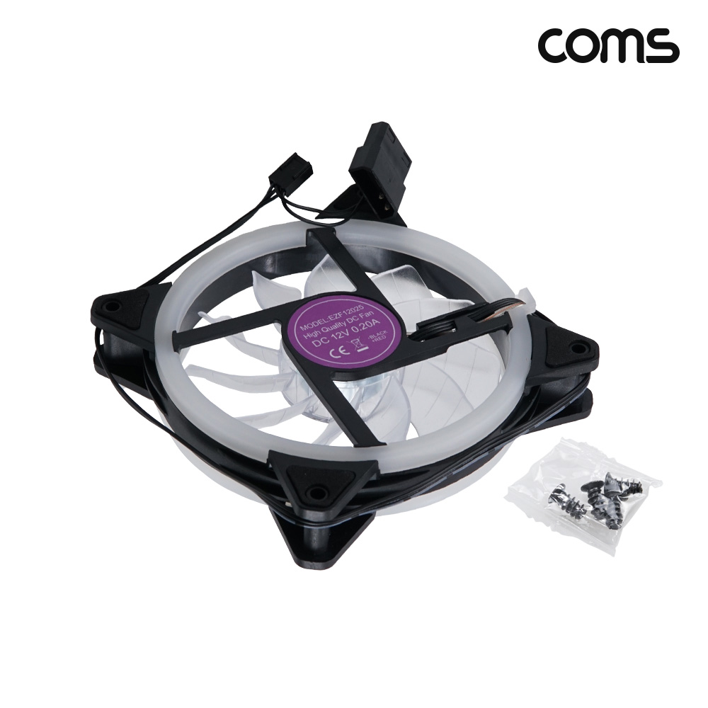 Coms 레인보우 쿨러 케이스 CASE 120mm Rainbow LED Cooler 쿨러 팬