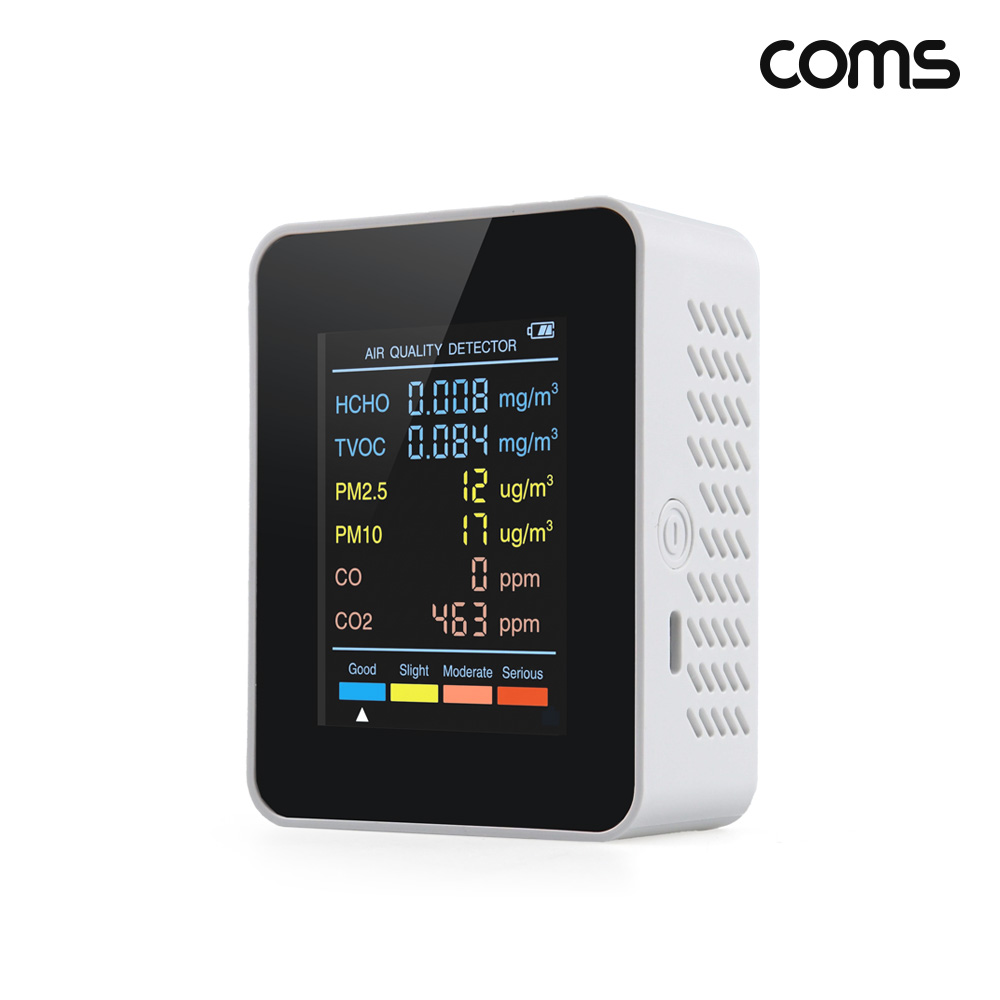 Coms 공기질 측정기 HCHO TVOC PM2.5 PM10 CO CO2 미세먼지 실내