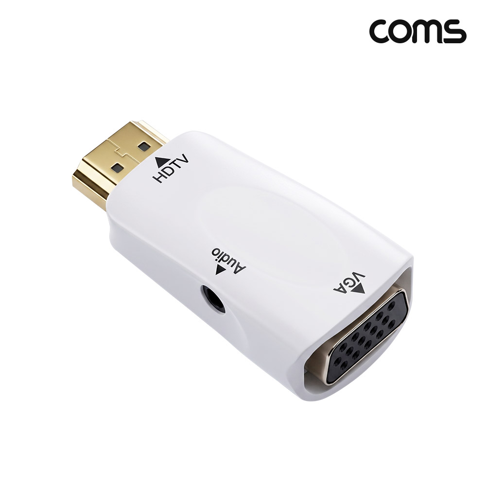 Coms HDMI 컨버터 VGA 오디오 변환 젠더 1080p