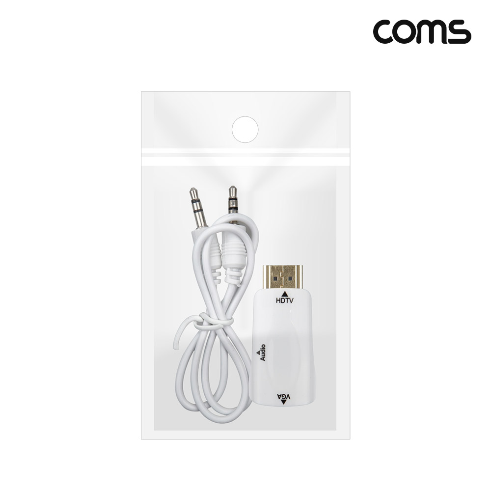 Coms HDMI 컨버터 VGA 오디오 변환 젠더 1080p