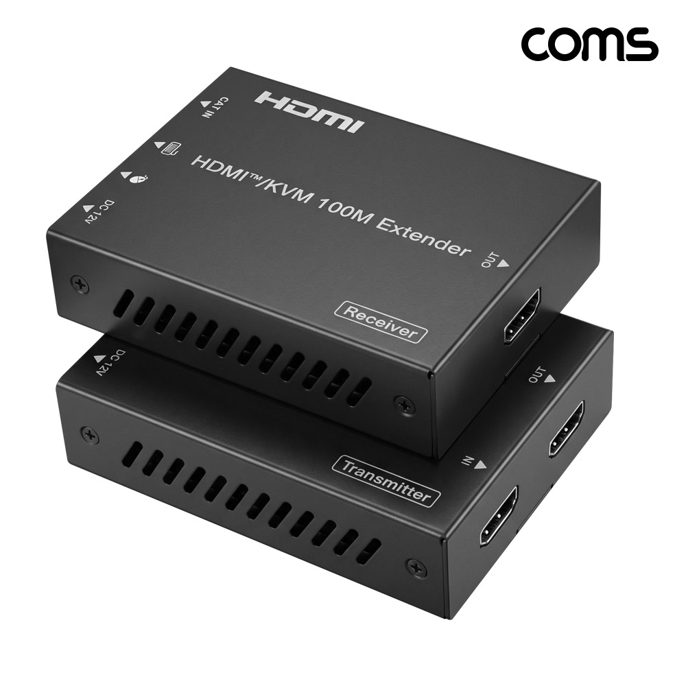 Coms 1080p HDMI KVM 리피터 100m FHD 키보드 마우스 연결 cat6 cat6a