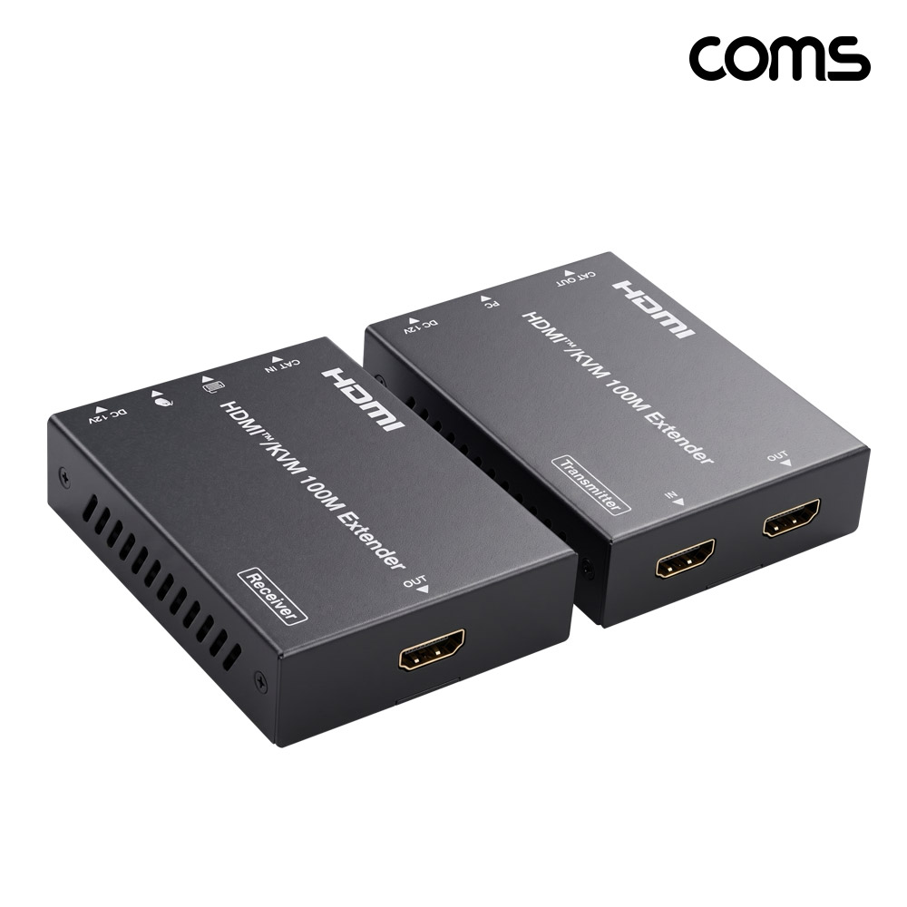 Coms 1080p HDMI KVM 리피터 100m FHD 키보드 마우스 연결 cat6 cat6a