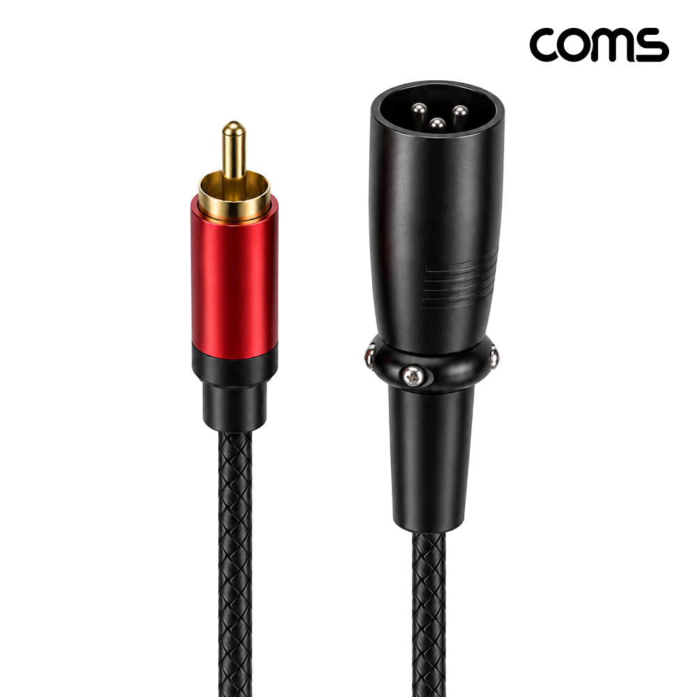 Coms RCA to 캐논 XLR 3핀 오디오 변환 케이블 30cm