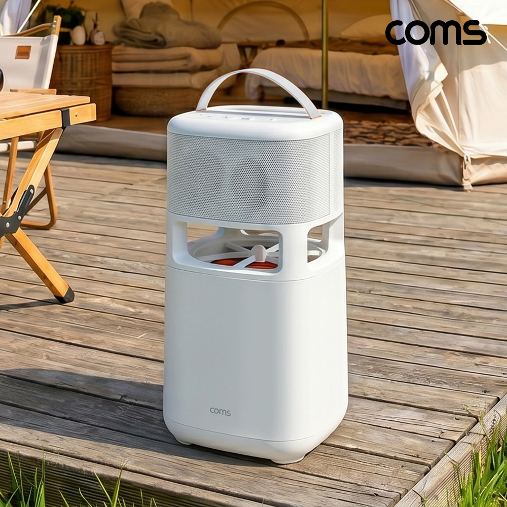 Coms 100W 360도 서라운드 블루투스 스피커 강력한 베이스 충전식 휴대용 무선마이크 포함 TWS 스테레오 노래방 버스킹 캠핑