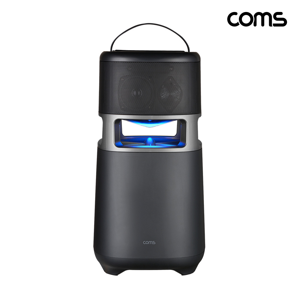 Coms 100W 360도 서라운드 블루투스 스피커 강력한 베이스 충전식 휴대용 무선마이크 포함 TWS 스테레오 노래방 버스킹 캠핑