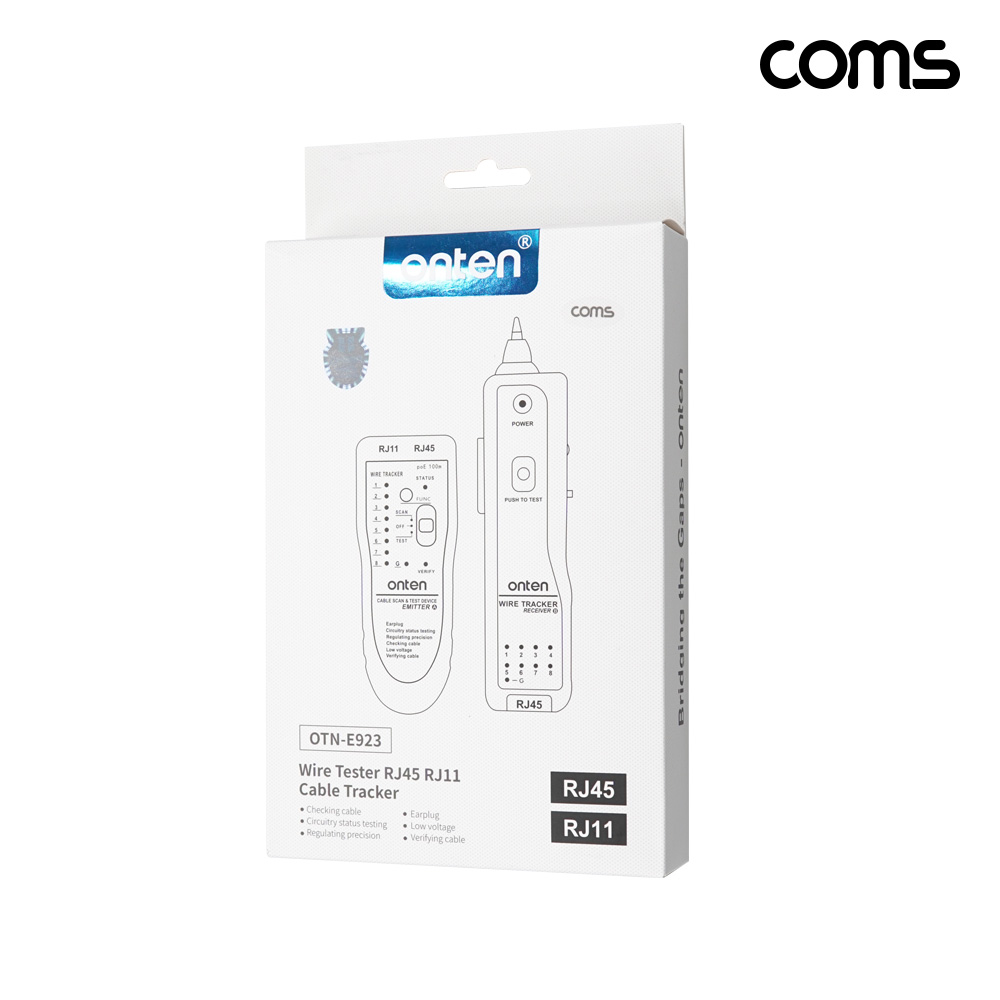 Coms 랜 테스터기 RJ45 RJ11 랜케이블 LAN 케이블 탐지 송수신