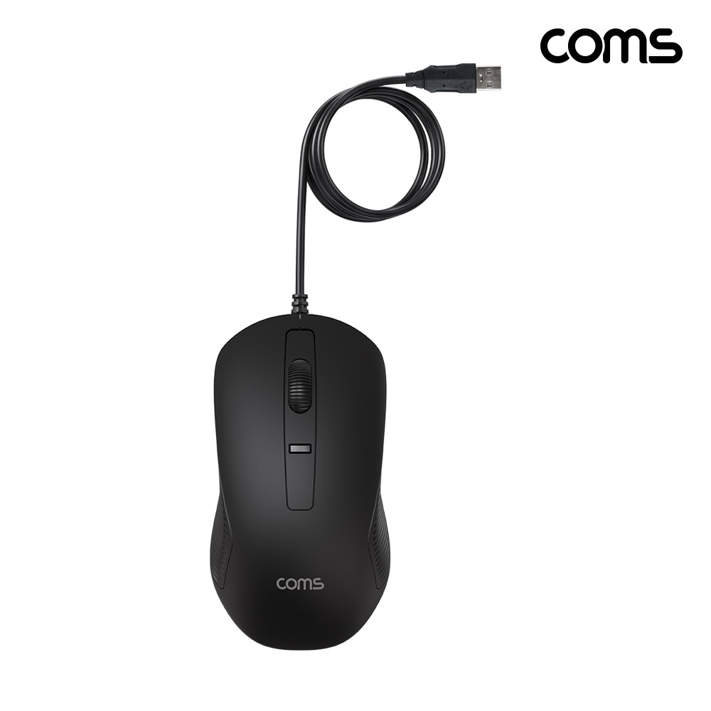 Coms USB 유선 마우스 일반 사무용 사무실 PC 컴퓨터 노트북용 1600DPI
