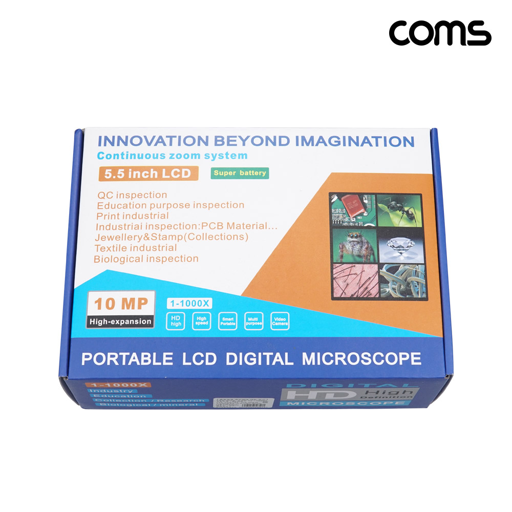 Coms 1000배율 5.5형 LCD 디지털 모니터 현미경 무선 충전