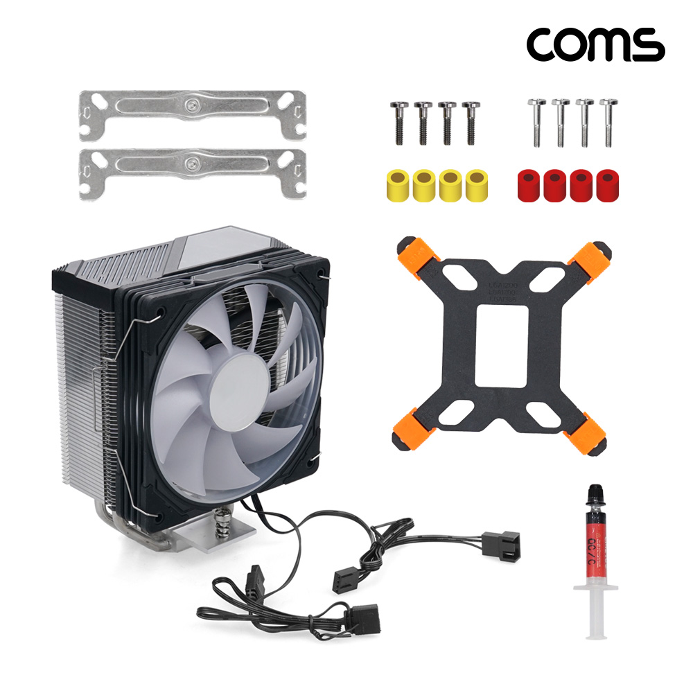 Coms CPU 쿨러 120mm ARGB 인텔 AMD 온도확인 디스플레이