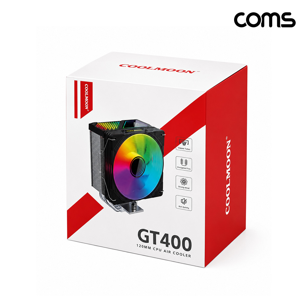Coms CPU 쿨러 120mm ARGB 인텔 AMD 온도확인 디스플레이