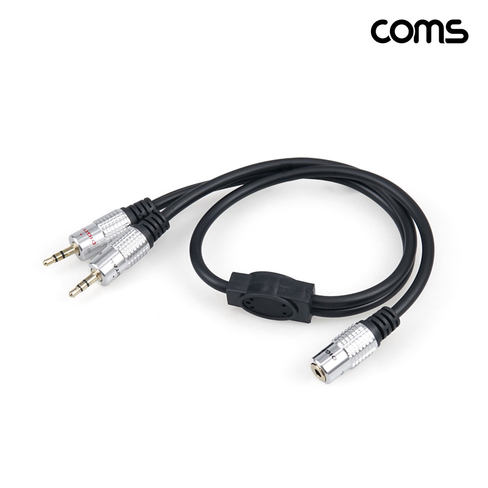Coms 스테레오 케이블 2분배 Y형 젠더 3.5mm AUX F to Mx2 45cm