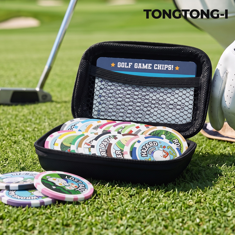 Golf Chip Challenge 20 Set Rounding Penalty Game - 통통이 영문 골프게임칩 20종세트(미국/해외원정 외국인동반 라운딩 골프선물)