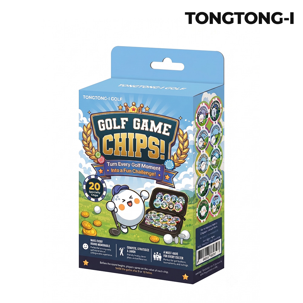 Golf Chip Challenge 20 Set Rounding Penalty Game - 통통이 영문 골프게임칩 20종세트(미국/해외원정 외국인동반 라운딩 골프선물)