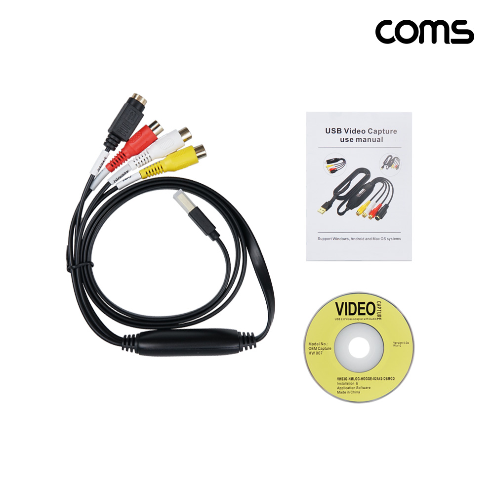 Coms USB 2.0 비디오 캡쳐 카드 RCA 1080p 30Hz 비디오 음성 영상 녹화