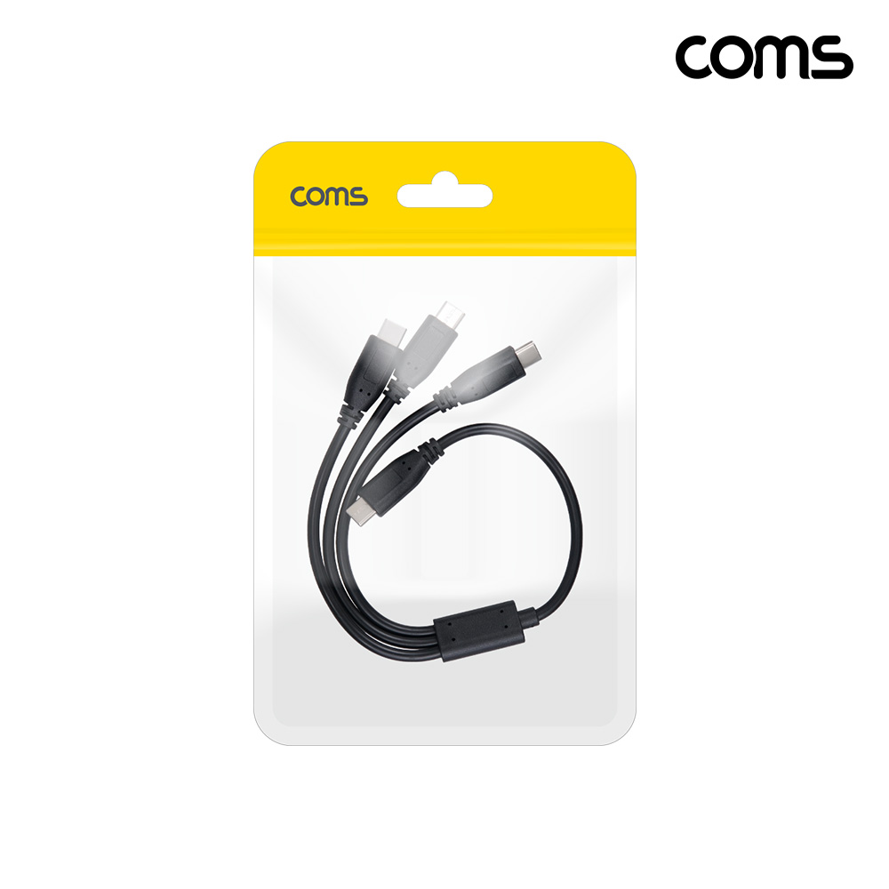 Coms C타입 3분배 충전 케이블 30cm USB C M to C Mx3
