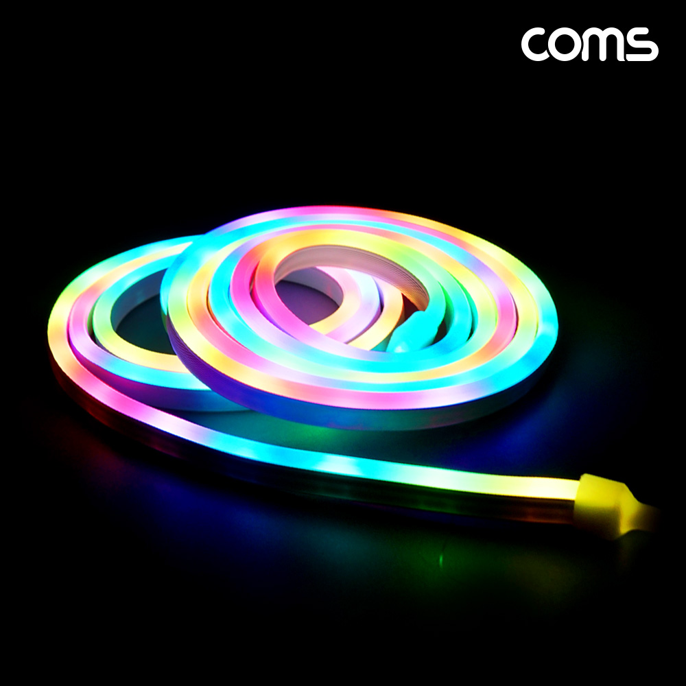 Coms LED 줄조명 슬림형 3M DC 5V 소리 음향 감지 조명 리모컨 밝기조절