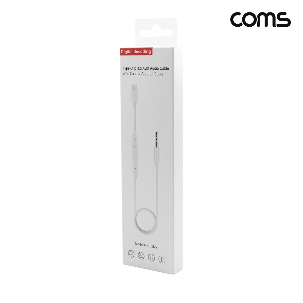 Coms C타입 to 3.5mm AUX 케이블 1m 3극 차량용