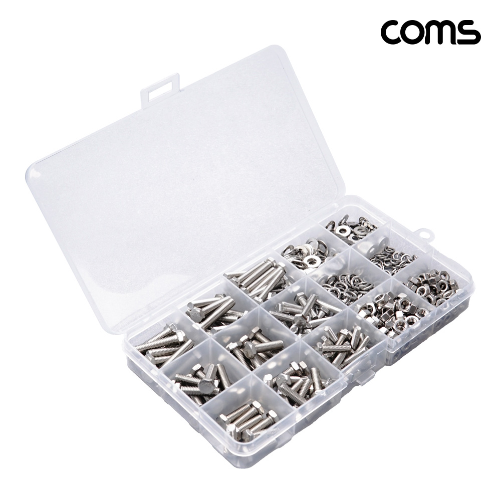 Coms 볼트 너트 와셔 육각 나사 세트 12종 480pcs