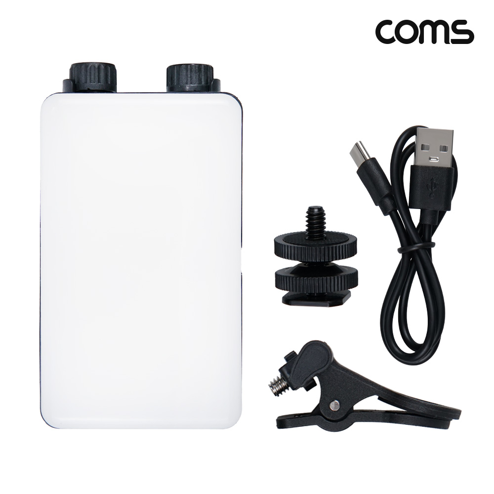 Coms LED 스마트폰 라이트 사각형 카메라 조명 색온도조절 밝기조절