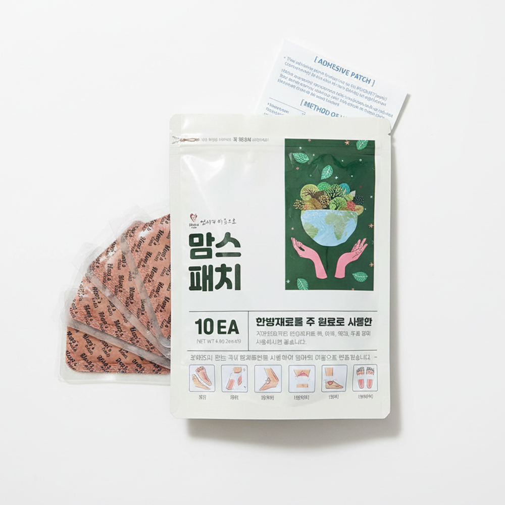 맘스패치 5팩 50매 한방파스 한방패치 천연한약재 근육 어깨통증완화
