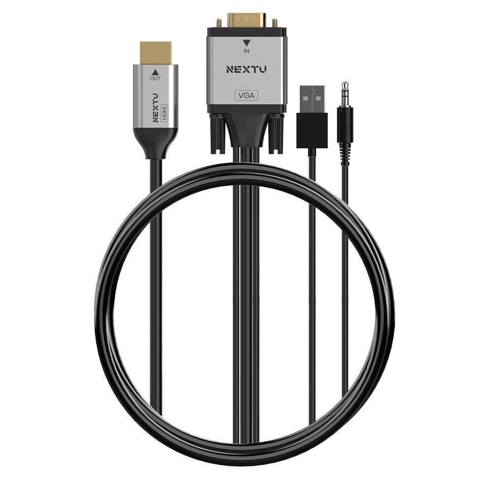 넥스트유 VGA 오디오 to HDMI 변환 케이블 2m 2427VHC