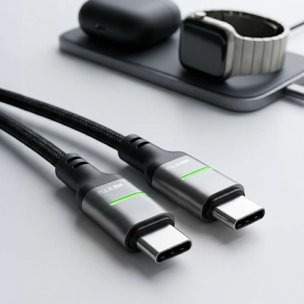 넥스트유 USB C to C 충전 케이블 60W LED 2m CC8702