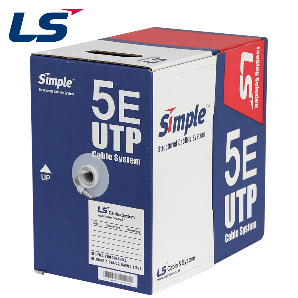 LS전선 CAT.5E UTP 케이블 300m (단선/그레이) LS CAT.5E UTP 300m(Gray)