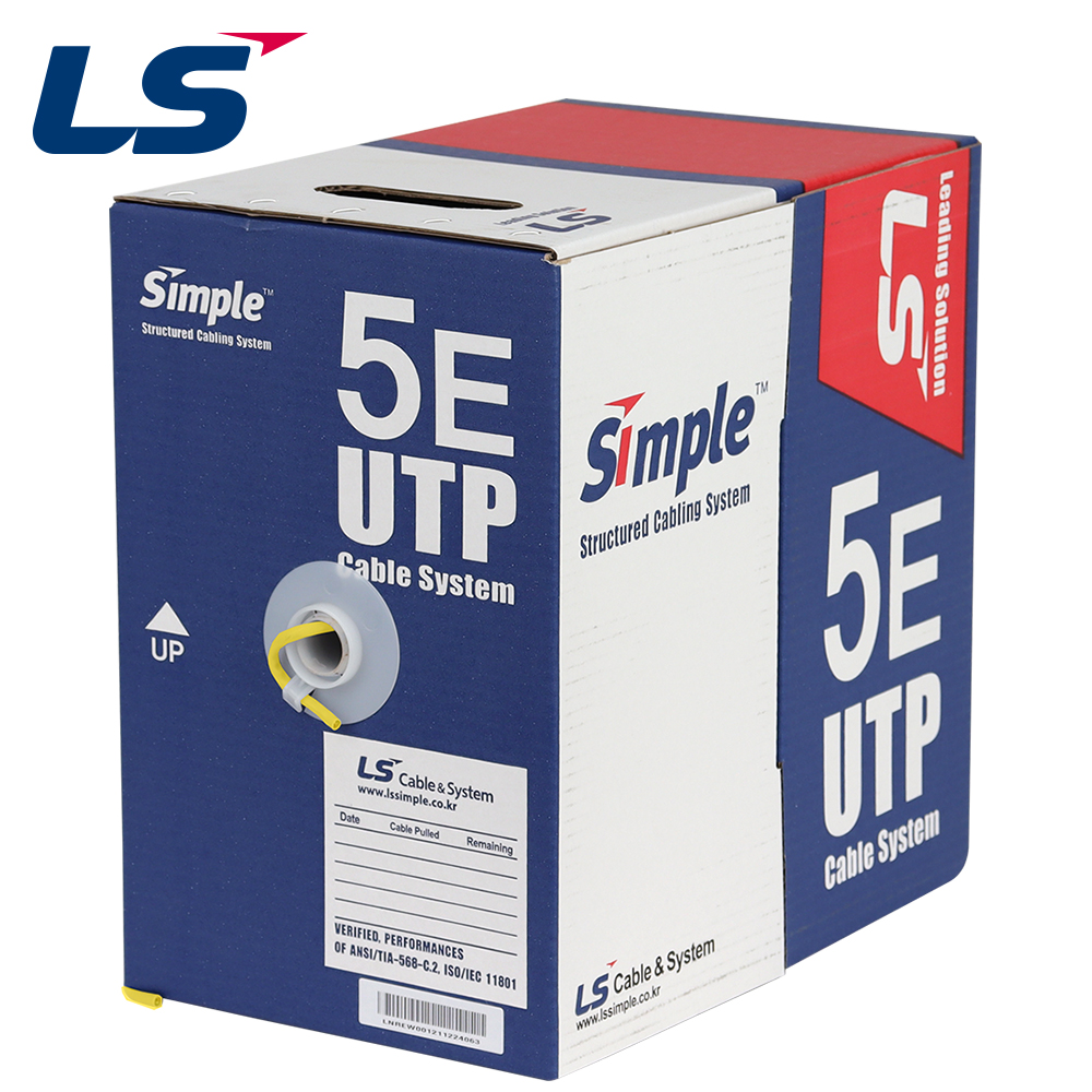 LS전선 CAT.5E UTP 케이블 300m (단선/옐로우) LS CAT.5E UTP 300m(Yellow)