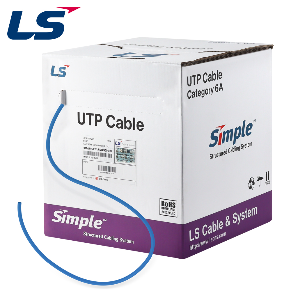 LS전선 CAT.6A Ultra Super Slim USS 케이블 300m (단선/블루) UTP-A-C6G-E1VL-M 4P BL