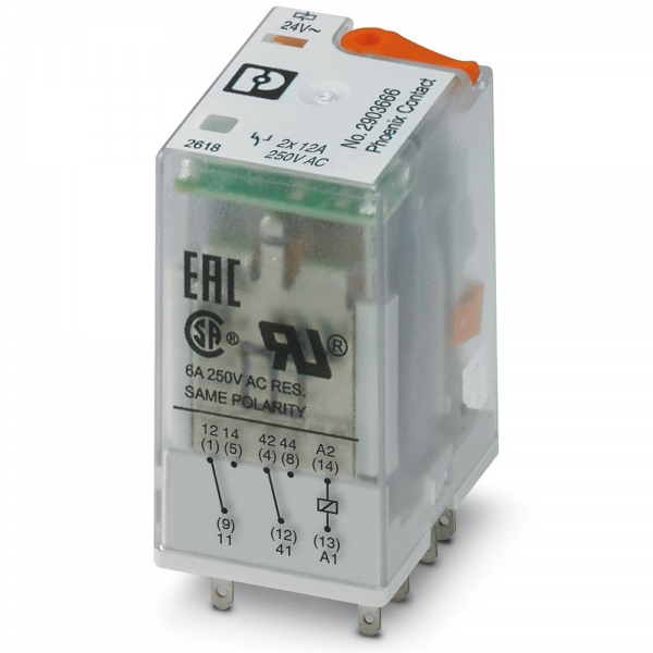 피닉스컨택트 REL-IR2/L- 24AC/2X21 단일 릴레이 2903666