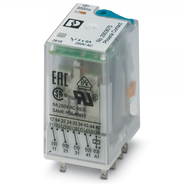 피닉스컨택트 REL-IR4/LDP-220DC/4X21AU 단일 릴레이 2903675