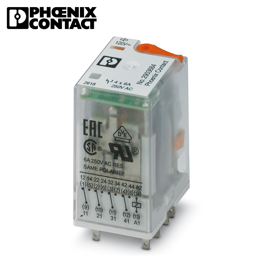 피닉스컨택트 REL-IR4/L-120AC/4X21AU 단일 릴레이 2903684