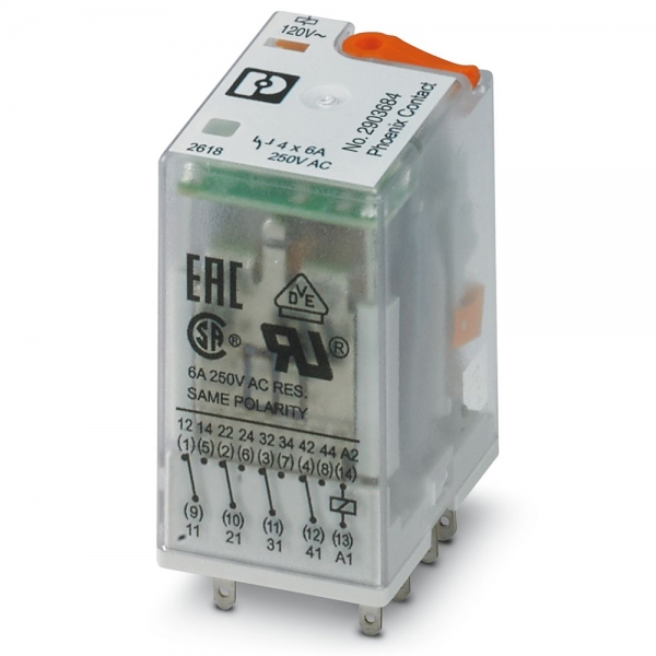 피닉스컨택트 REL-IR4/L-120AC/4X21AU 단일 릴레이 2903684