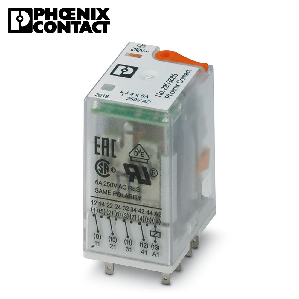 피닉스컨택트 REL-IR4/L-230AC/4X21AU 단일 릴레이 2903685