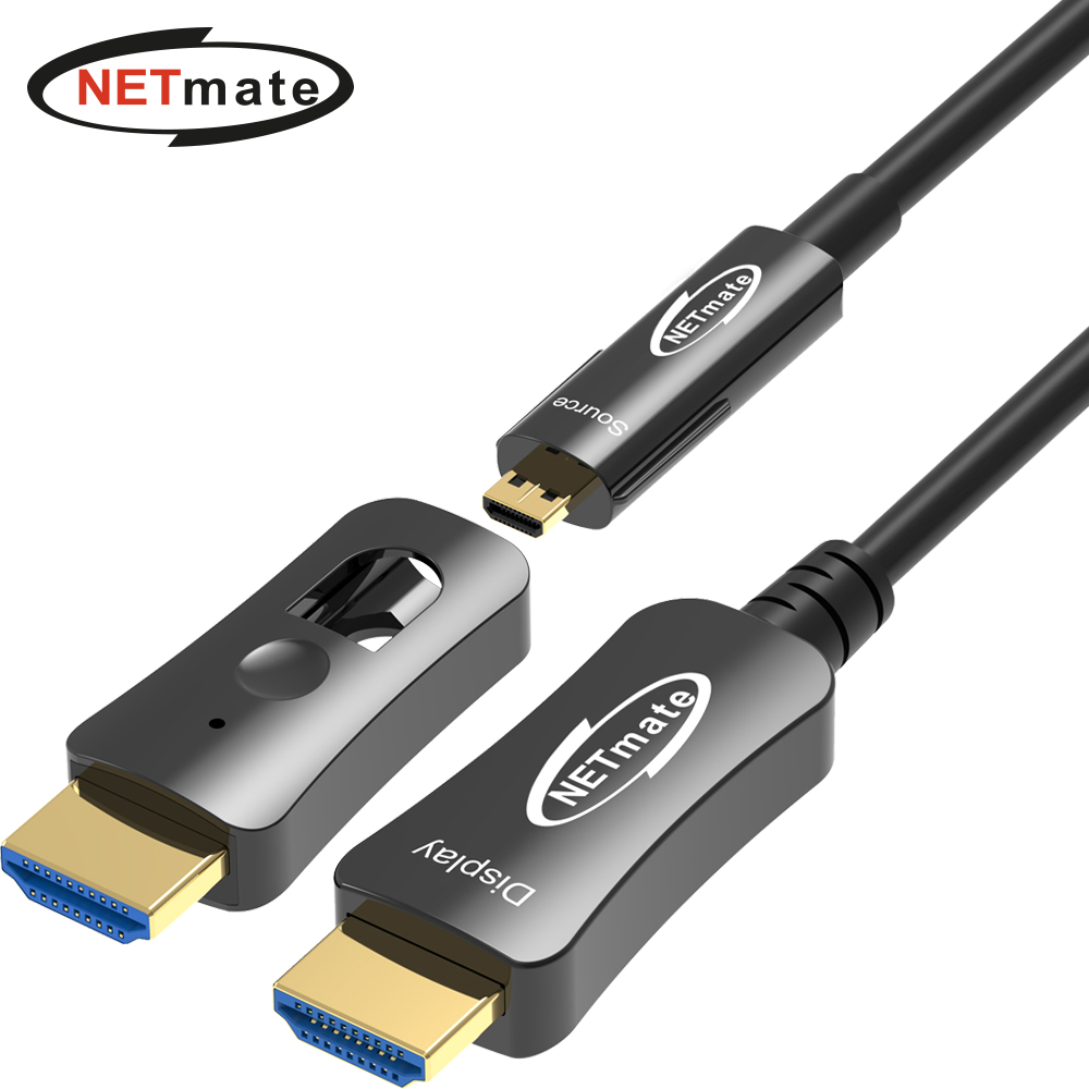 강원전자 넷메이트 HDMI2.0 Hybrid AOC 배관용 케이블 70m (블랙) NM-HAC70D