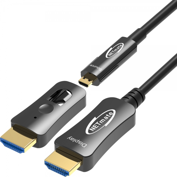 강원전자 넷메이트 HDMI2.0 Hybrid AOC 배관용 케이블 100m (블랙) NM-HAC100D
