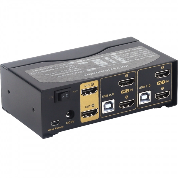 강원전자 넷메이트 듀얼 4K 60Hz HDMI KVM 2:1 스위치(USB) NM-HKD02D