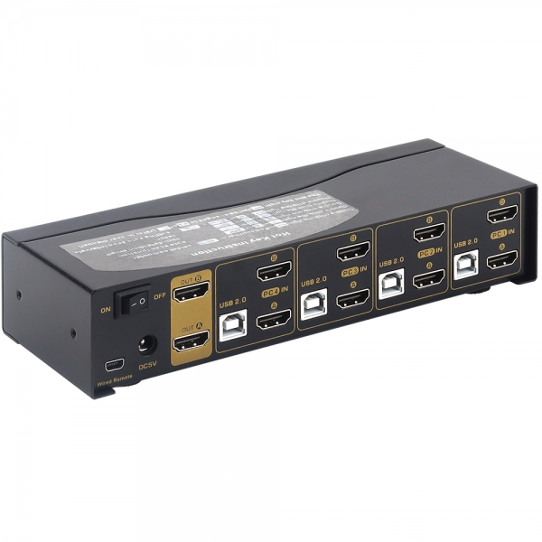 강원전자 넷메이트 듀얼 4K 60Hz HDMI KVM 4:1 스위치(USB) NM-HKD04D