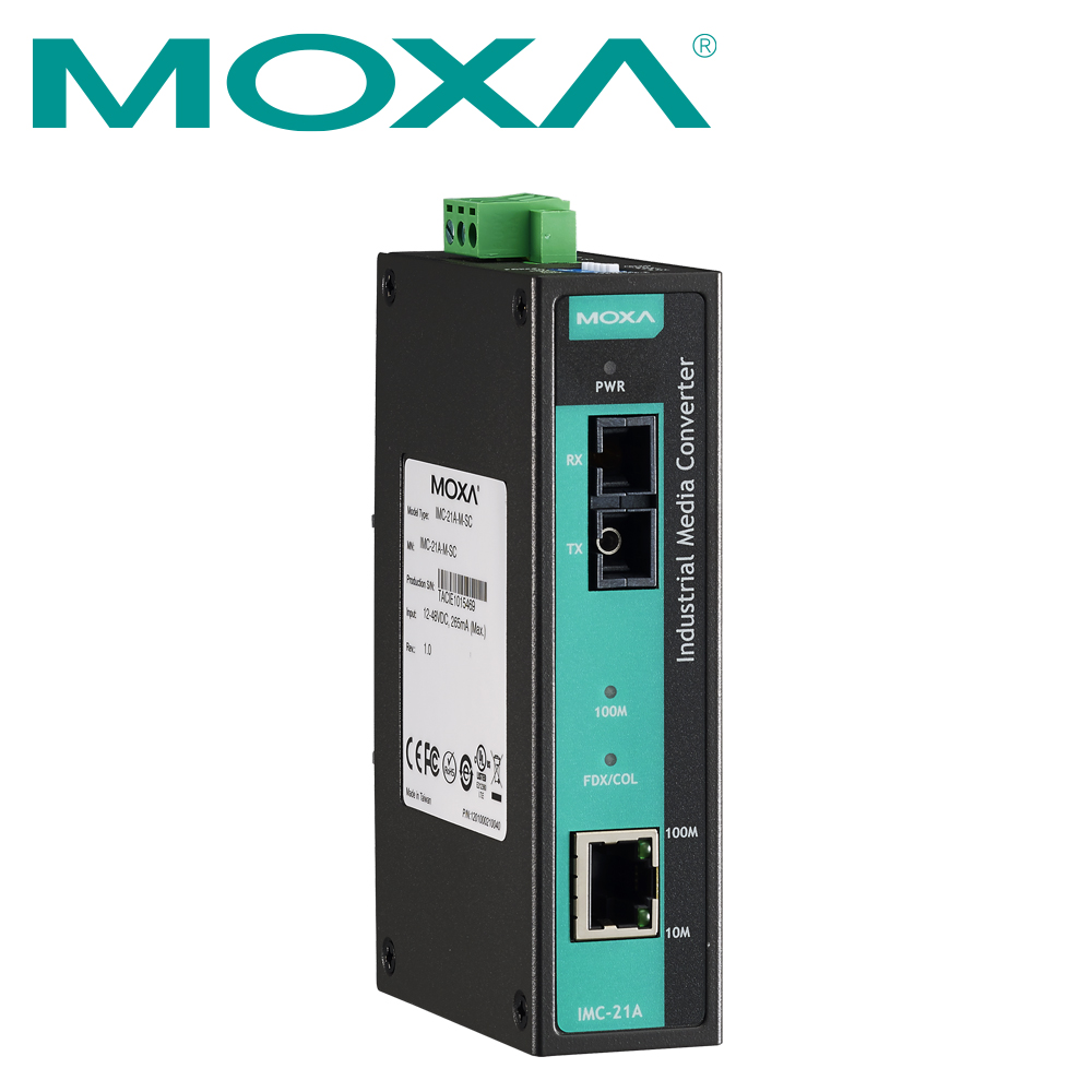 MOXA 산업용 이더넷 광 컨버터(SC/싱글/40Km) IMC-21A-S-SC