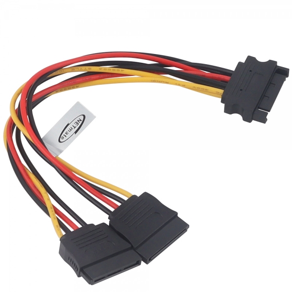 강원전자 넷메이트 SATA 파워 15핀 Y 케이블 0.2m NM-SAT03