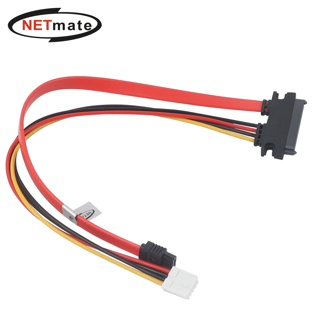 강원전자 넷메이트 SATA 22핀 / SATA + ITX 미니 4핀 케이블 0.3m NM-SAT13