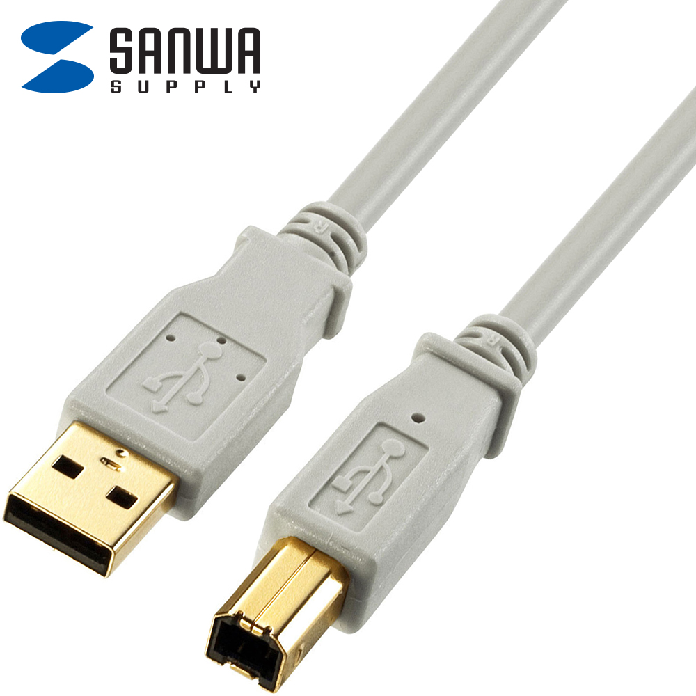 강원전자 산와서플라이 USB2.0 AM-BM 케이블 1.5m (USB-IF 인증) KU20-15HK2