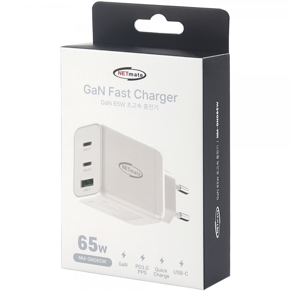 강원전자 넷메이트 USB PD 65W GaN 초고속 멀티 충전기 NM-GN065W