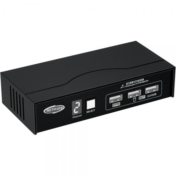 강원전자 넷메이트 4K 60Hz Displayport KVM 2:1 스위치(USB) NM-DK4602P