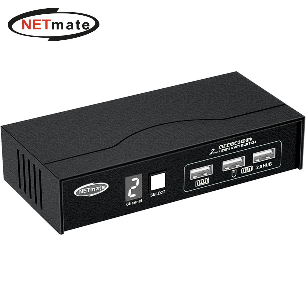 강원전자 넷메이트 4K 60Hz HDMI KVM 2:1 스위치(USB) NM-HK4602P