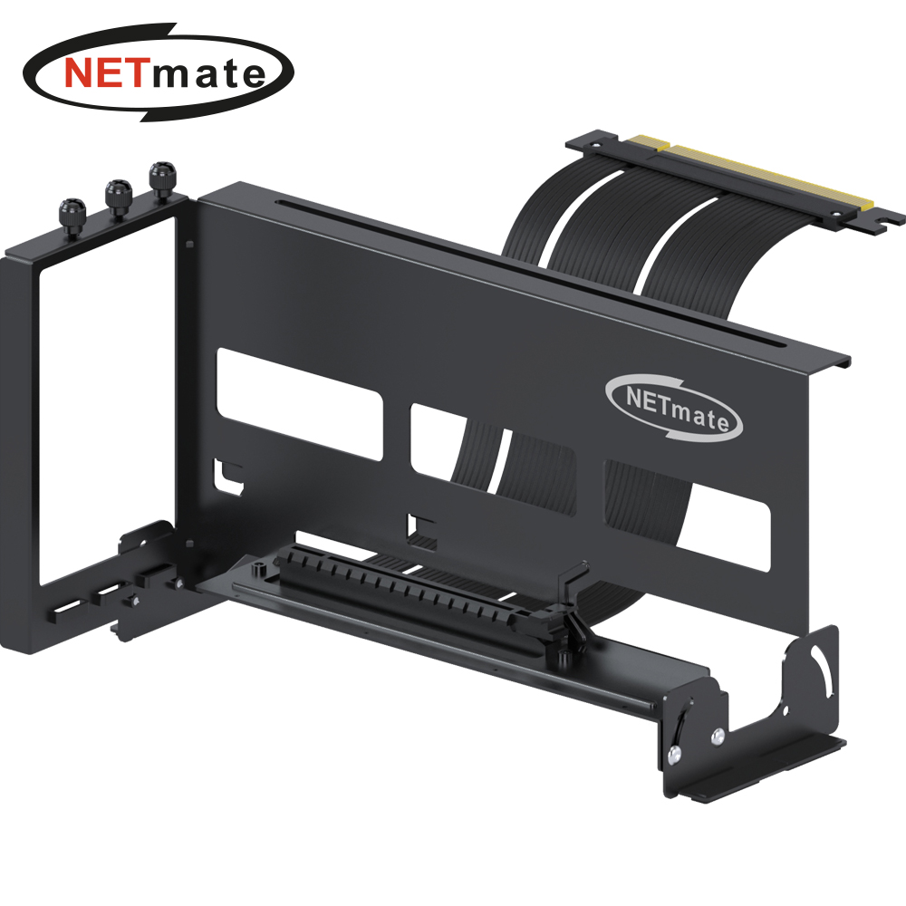 강원전자 넷메이트 PCI-E 4.0 라이저 케이블 지지대 키트 (블랙/각도조절) [EZDIY-FAB] NM-HPI3332